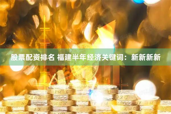 股票配资排名 福建半年经济关键词：新新新新