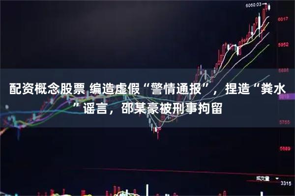 配资概念股票 编造虚假“警情通报”，捏造“粪水”谣言，邵某豪被刑事拘留