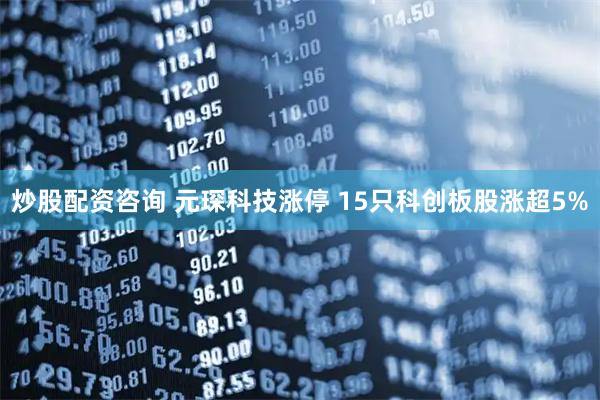 炒股配资咨询 元琛科技涨停 15只科创板股涨超5%